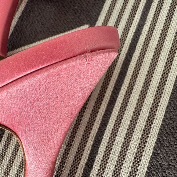 Mia Becar Pink Satin Leather Sandals Size 41/10 - Picture 14 of 16